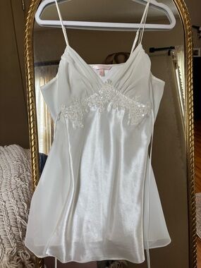 Vintage Satin embroidered slip dress